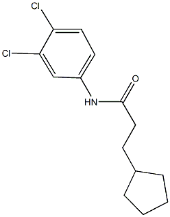 3-cyclopentyl-N-(3,4-dichlorophenyl)propanamide 化学構造式