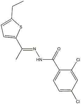 2,4-dichloro-N'-[1-(5-ethyl-2-thienyl)ethylidene]benzohydrazide 化学構造式