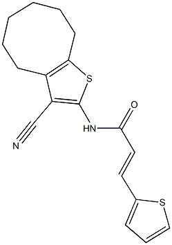 N-(3-cyano-4,5,6,7,8,9-hexahydrocycloocta[b]thien-2-yl)-3-(2-thienyl)acrylamide 结构式