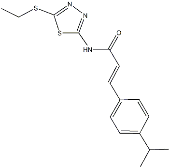 N-[5-(ethylsulfanyl)-1,3,4-thiadiazol-2-yl]-3-(4-isopropylphenyl)acrylamide Structure