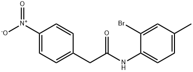 N-(2-bromo-4-methylphenyl)-2-{4-nitrophenyl}acetamide Structure