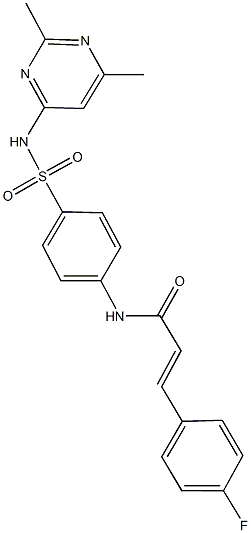 N-(4-{[(2,6-dimethyl-4-pyrimidinyl)amino]sulfonyl}phenyl)-3-(4-fluorophenyl)acrylamide,543722-08-3,结构式