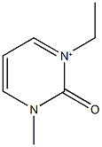 3-ethyl-1-methyl-2-oxo-1,2-dihydropyrimidin-3-ium 化学構造式