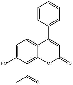 8-acetyl-7-hydroxy-4-phenyl-2H-chromen-2-one Structure