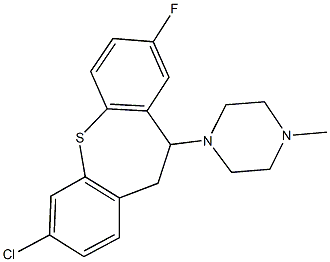 1-(3-chloro-8-fluoro-10,11-dihydrodibenzo[b,f]thiepin-10-yl)-4-methylpiperazine,54434-85-4,结构式