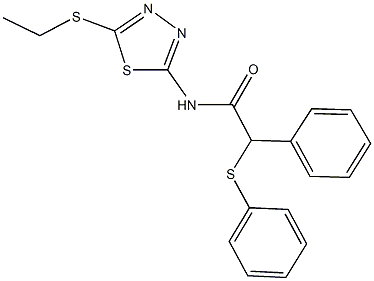 N-[5-(ethylsulfanyl)-1,3,4-thiadiazol-2-yl]-2-phenyl-2-(phenylsulfanyl)acetamide,544410-95-9,结构式