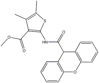 methyl 4,5-dimethyl-2-[(9H-xanthen-9-ylcarbonyl)amino]-3-thiophenecarboxylate Structure