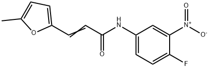 N-{4-fluoro-3-nitrophenyl}-3-(5-methyl-2-furyl)acrylamide Struktur