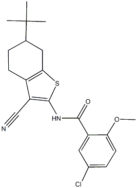 N-(6-tert-butyl-3-cyano-4,5,6,7-tetrahydro-1-benzothien-2-yl)-5-chloro-2-methoxybenzamide Structure