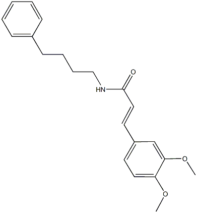 3-(3,4-dimethoxyphenyl)-N-(4-phenylbutyl)acrylamide 化学構造式
