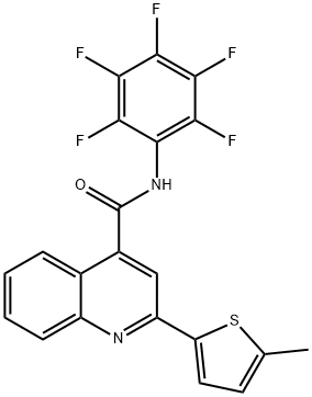 2-(5-methyl-2-thienyl)-N-(2,3,4,5,6-pentafluorophenyl)-4-quinolinecarboxamide 化学構造式