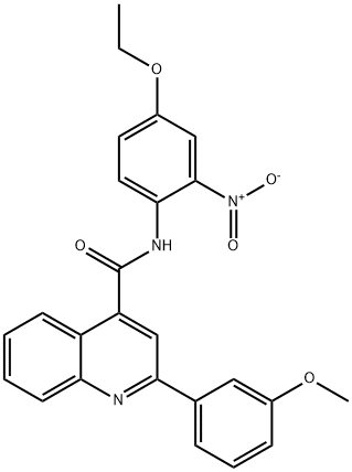 N-{4-ethoxy-2-nitrophenyl}-2-(3-methoxyphenyl)-4-quinolinecarboxamide Struktur