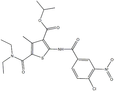 isopropyl 2-({4-chloro-3-nitrobenzoyl}amino)-5-[(diethylamino)carbonyl]-4-methyl-3-thiophenecarboxylate Structure