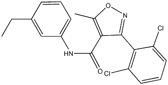 3-(2,6-dichlorophenyl)-N-(3-ethylphenyl)-5-methyl-4-isoxazolecarboxamide,544449-71-0,结构式