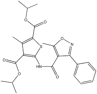 diisopropyl 3-methyl-5-{[(5-methyl-3-phenyl-4-isoxazolyl)carbonyl]amino}-2,4-thiophenedicarboxylate,544452-00-8,结构式