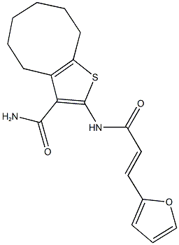 2-{[3-(2-furyl)acryloyl]amino}-4,5,6,7,8,9-hexahydrocycloocta[b]thiophene-3-carboxamide,544453-11-4,结构式