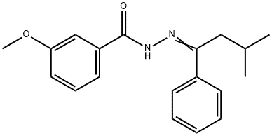 3-methoxy-N'-(3-methyl-1-phenylbutylidene)benzohydrazide Struktur