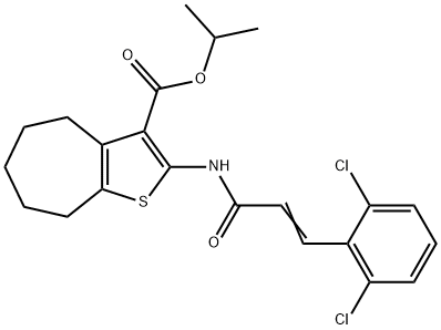 isopropyl 2-{[3-(2,6-dichlorophenyl)acryloyl]amino}-5,6,7,8-tetrahydro-4H-cyclohepta[b]thiophene-3-carboxylate,544458-30-2,结构式