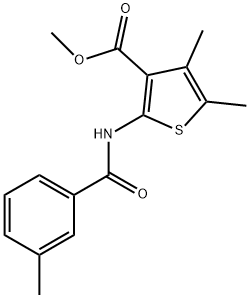 methyl 4,5-dimethyl-2-[(3-methylbenzoyl)amino]-3-thiophenecarboxylate 化学構造式