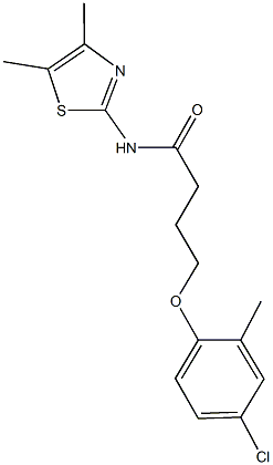 4-(4-chloro-2-methylphenoxy)-N-(4,5-dimethyl-1,3-thiazol-2-yl)butanamide 化学構造式