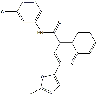 N-(3-chlorophenyl)-2-(5-methyl-2-furyl)-4-quinolinecarboxamide 化学構造式