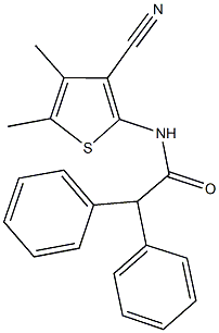 N-(3-cyano-4,5-dimethyl-2-thienyl)-2,2-diphenylacetamide Struktur