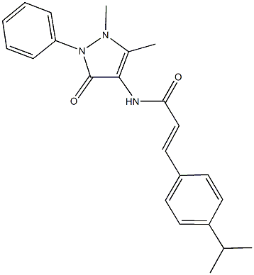 N-(1,5-dimethyl-3-oxo-2-phenyl-2,3-dihydro-1H-pyrazol-4-yl)-3-(4-isopropylphenyl)acrylamide 化学構造式