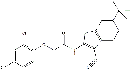 N-(6-tert-butyl-3-cyano-4,5,6,7-tetrahydro-1-benzothien-2-yl)-2-(2,4-dichlorophenoxy)acetamide Structure