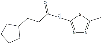 3-cyclopentyl-N-(5-methyl-1,3,4-thiadiazol-2-yl)propanamide,544656-23-7,结构式