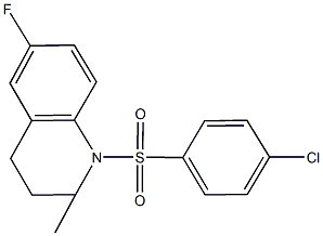 1-[(4-chlorophenyl)sulfonyl]-6-fluoro-2-methyl-1,2,3,4-tetrahydroquinoline,544657-03-6,结构式
