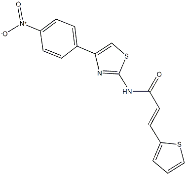 N-(4-{4-nitrophenyl}-1,3-thiazol-2-yl)-3-(2-thienyl)acrylamide Structure