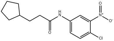N-{4-chloro-3-nitrophenyl}-3-cyclopentylpropanamide Struktur