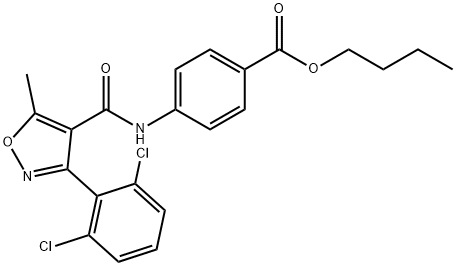 butyl 4-({[3-(2,6-dichlorophenyl)-5-methyl-4-isoxazolyl]carbonyl}amino)benzoate Structure