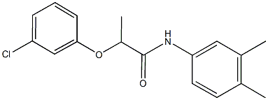 2-(3-chlorophenoxy)-N-(3,4-dimethylphenyl)propanamide 结构式