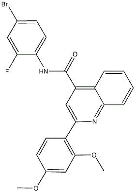 N-(4-bromo-2-fluorophenyl)-2-(2,4-dimethoxyphenyl)-4-quinolinecarboxamide,544669-21-8,结构式