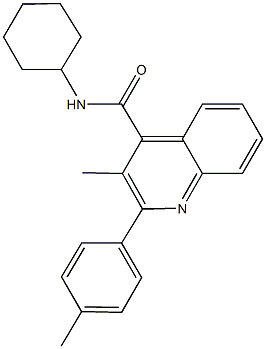 N-cyclohexyl-3-methyl-2-(4-methylphenyl)-4-quinolinecarboxamide,544671-02-5,结构式