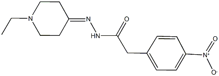 N'-(1-ethyl-4-piperidinylidene)-2-{4-nitrophenyl}acetohydrazide 化学構造式