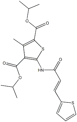 diisopropyl 3-methyl-5-{[3-(2-thienyl)acryloyl]amino}-2,4-thiophenedicarboxylate,544681-27-8,结构式