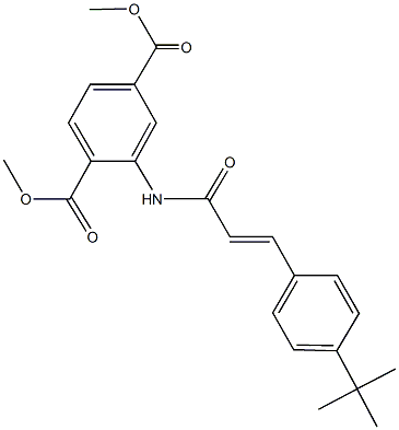 dimethyl 2-{[3-(4-tert-butylphenyl)acryloyl]amino}terephthalate 化学構造式