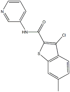 3-chloro-6-methyl-N-(3-pyridinyl)-1-benzothiophene-2-carboxamide,544700-90-5,结构式