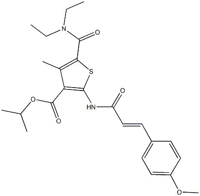 545347-84-0 isopropyl 5-[(diethylamino)carbonyl]-2-{[3-(4-methoxyphenyl)acryloyl]amino}-4-methyl-3-thiophenecarboxylate