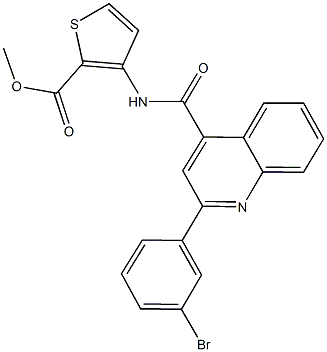 methyl 3-({[2-(3-bromophenyl)-4-quinolinyl]carbonyl}amino)-2-thiophenecarboxylate,545348-89-8,结构式