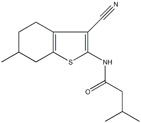 N-(3-cyano-6-methyl-4,5,6,7-tetrahydro-1-benzothien-2-yl)-3-methylbutanamide Structure