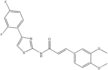 N-[4-(2,4-difluorophenyl)-1,3-thiazol-2-yl]-3-(3,4-dimethoxyphenyl)acrylamide Structure