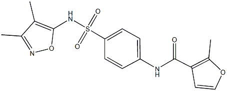 N-(4-{[(3,4-dimethyl-5-isoxazolyl)amino]sulfonyl}phenyl)-2-methyl-3-furamide 化学構造式