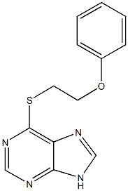 phenyl 2-(9H-purin-6-ylsulfanyl)ethyl ether Struktur