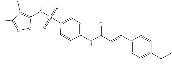 N-(4-{[(3,4-dimethyl-5-isoxazolyl)amino]sulfonyl}phenyl)-3-(4-isopropylphenyl)acrylamide Structure