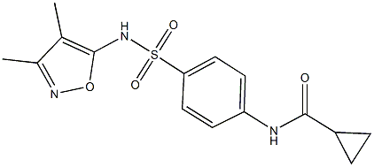 N-(4-{[(3,4-dimethyl-5-isoxazolyl)amino]sulfonyl}phenyl)cyclopropanecarboxamide Struktur