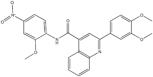 2-(3,4-dimethoxyphenyl)-N-{4-nitro-2-methoxyphenyl}-4-quinolinecarboxamide|