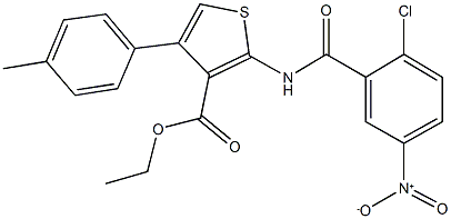 ethyl 2-({2-chloro-5-nitrobenzoyl}amino)-4-(4-methylphenyl)-3-thiophenecarboxylate|